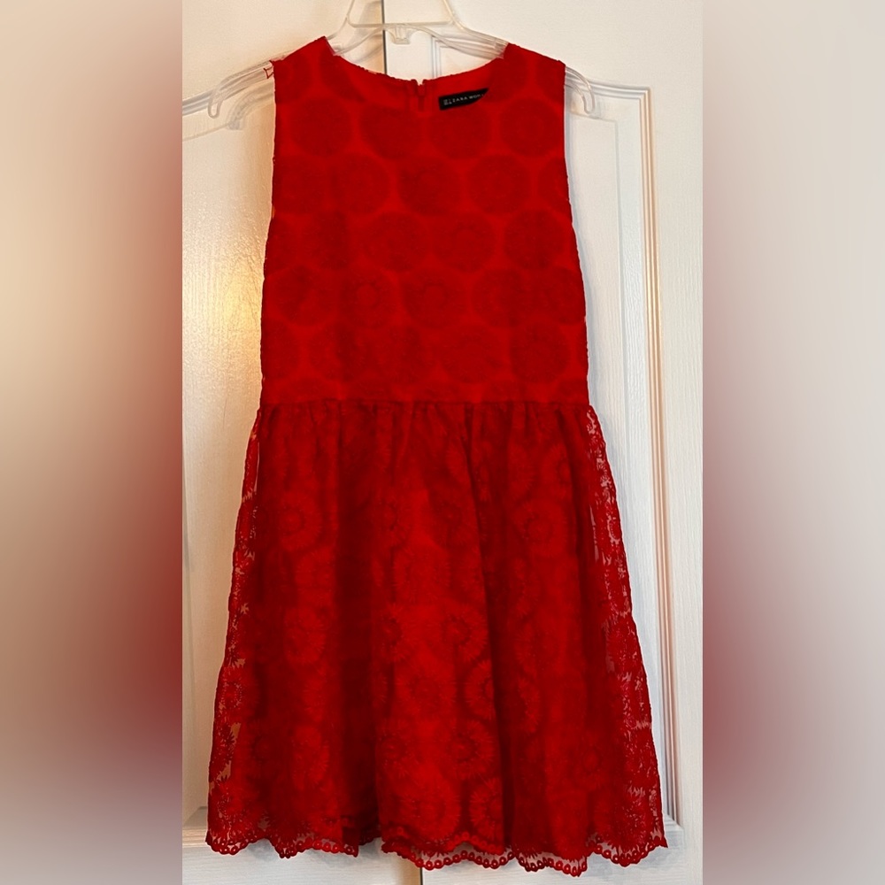 ZARA WOMENS DRESS, RED, SLEEVELESS, Size large